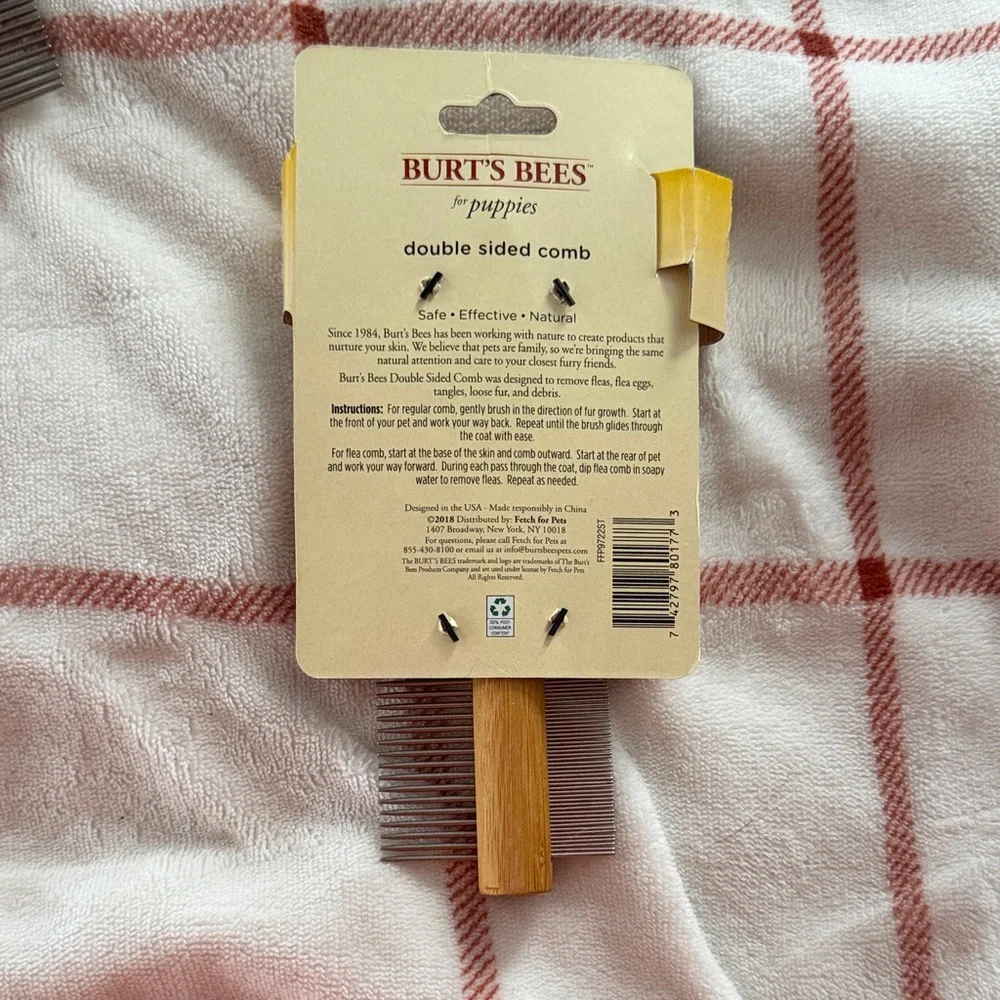 Burt's Bees Wooden Double Sided Puppy Comb